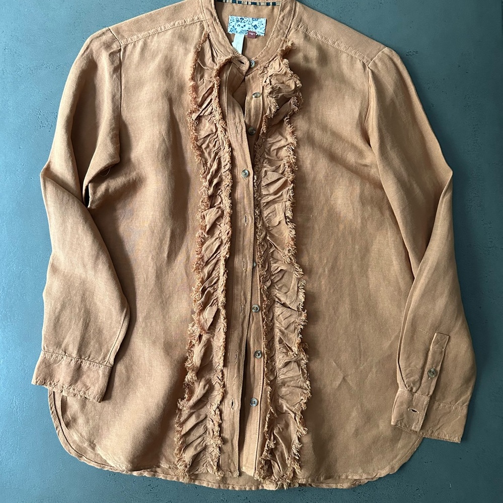 Anthropologie Tan Button Down Shirt